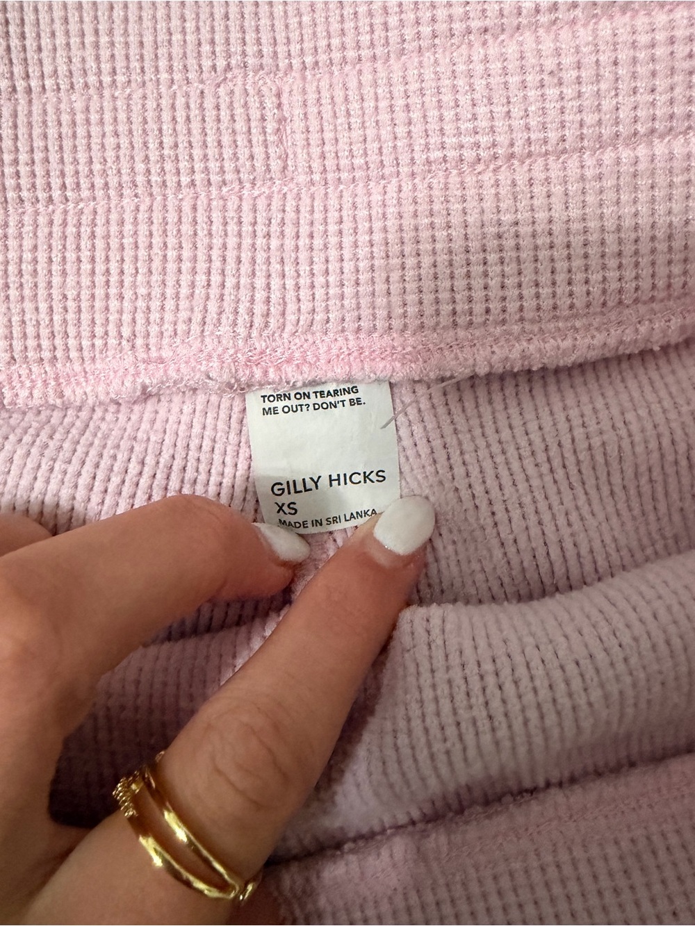 Gilly Hicks Light Lavender Ribbed Drawstring Athletic Shorts - Picture 3 of 3